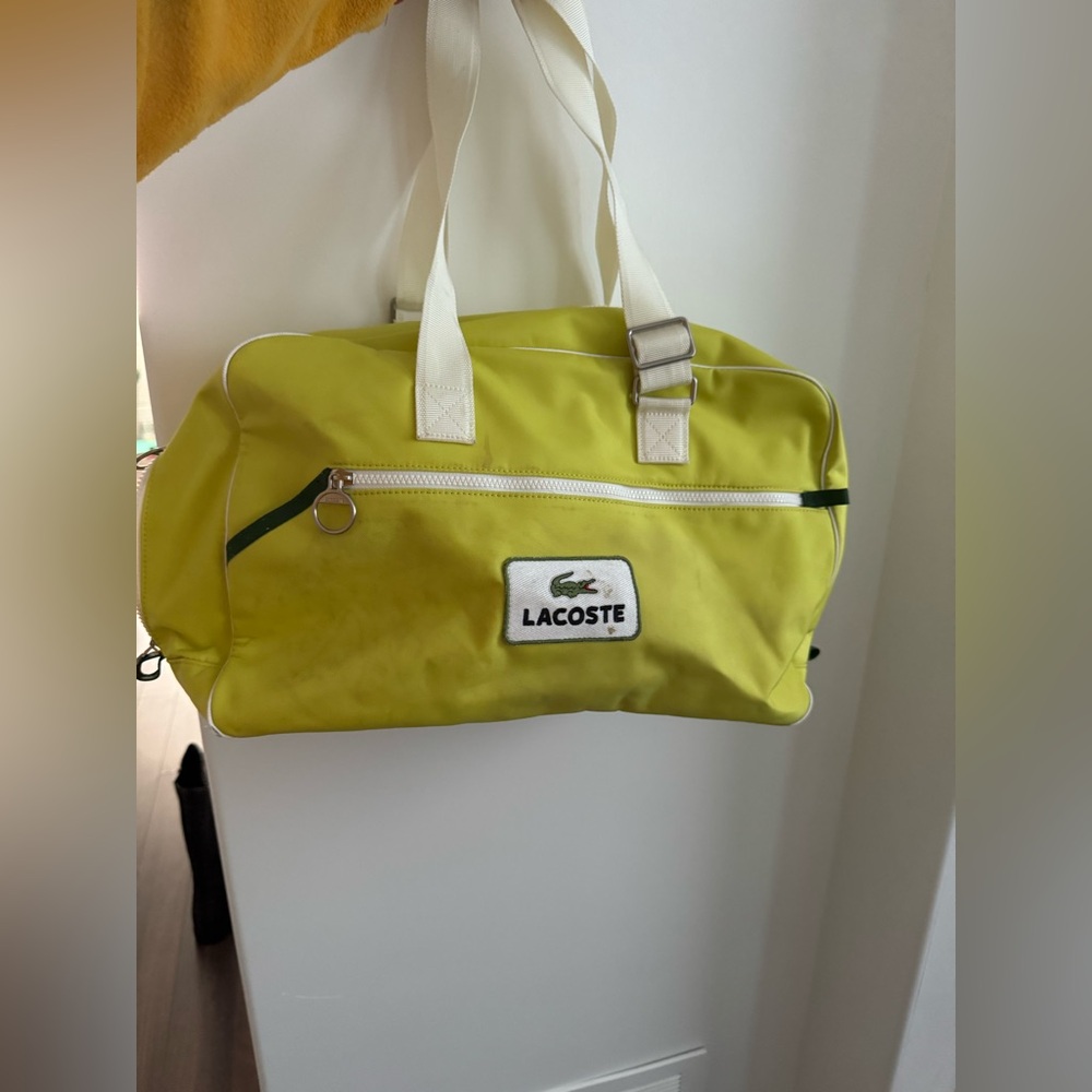 Lacoste Lime Green Duffel Bag with White Accents